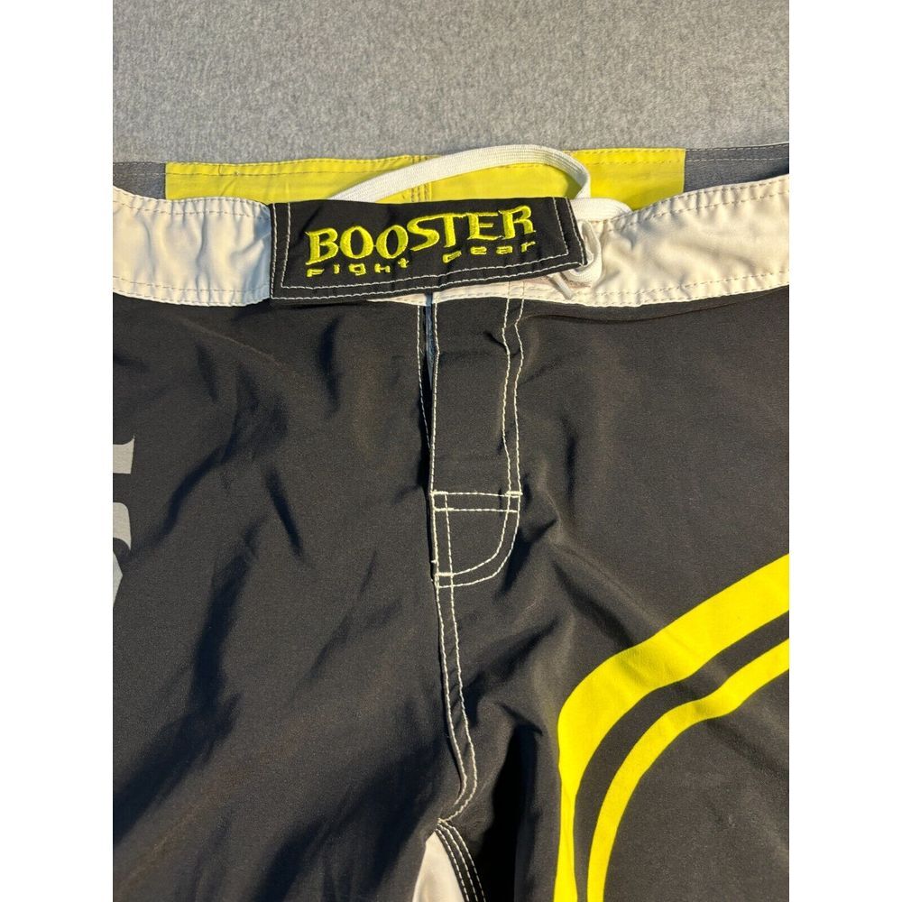 Booster Fight Gear Bermuda Shorts Men's Black Embroidered Logo Drawstring Slit View 5